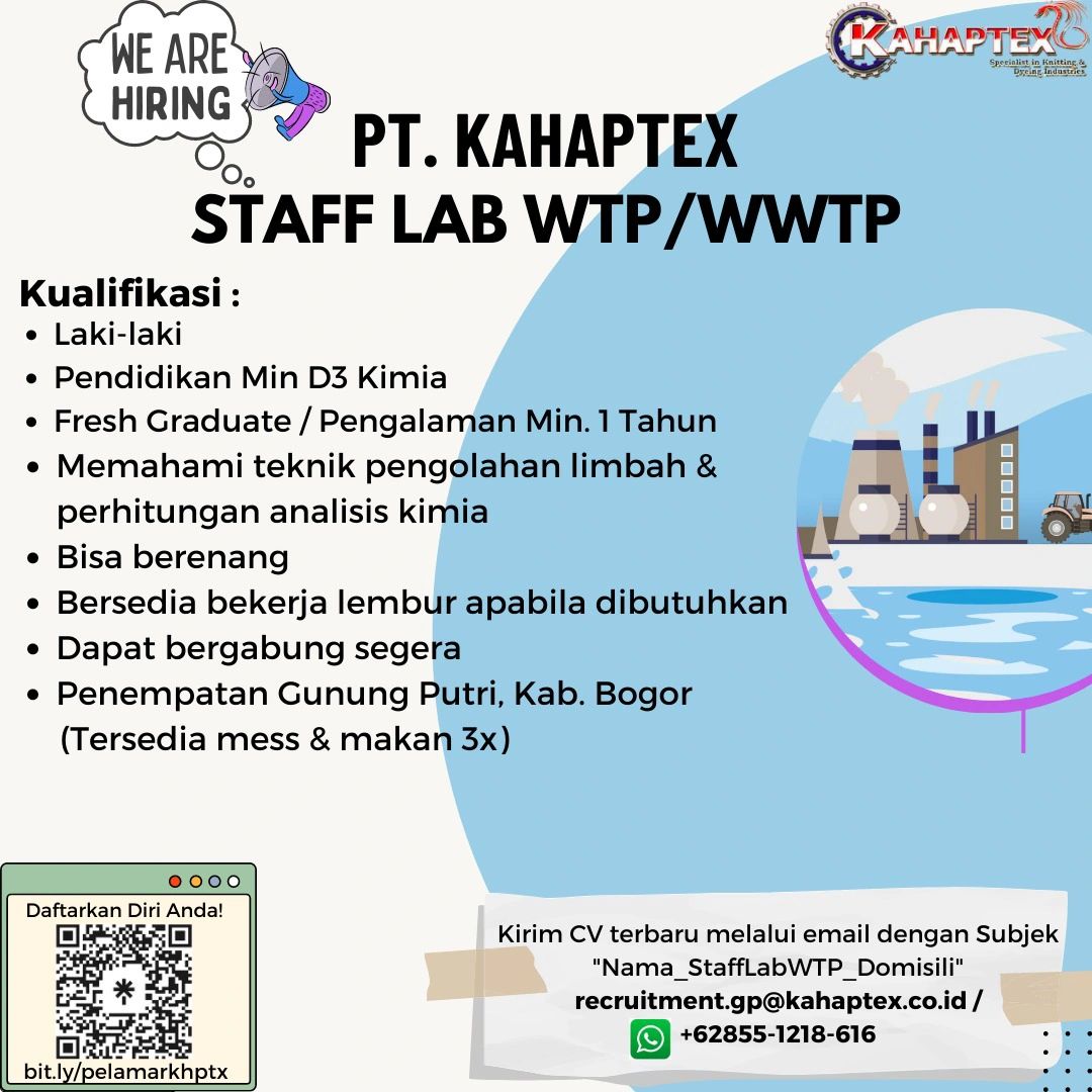 Lowongan Kerja PT Kahaptex Bogor
